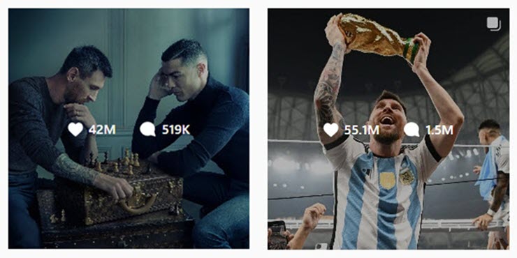 Messi vượt mặt Ronaldo trên Instagram, sắp bắt kịp… "quả trứng kỷ lục" - 2