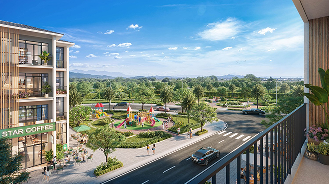 Tầm view cảnh quan xanh thư giãn từ các căn nhà phố thương mại