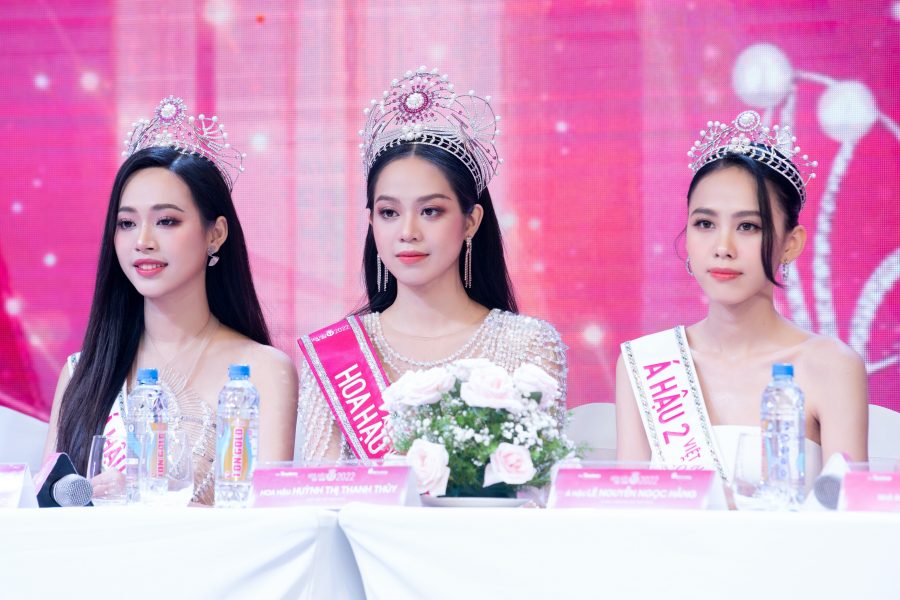 Top 3 Hoa hậu Việt Nam 2022 gặp gỡ, giao lưu với truyền thông sau đăng quang.