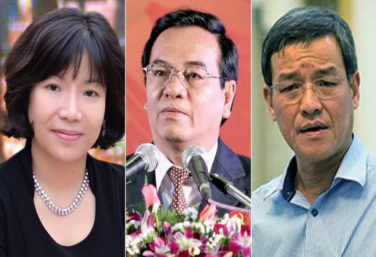 Nguyễn Thị Thanh Nhàn, Trần Đình Thành và Đinh Quốc Thái (trái qua phải) thời điểm chưa bị khởi tố