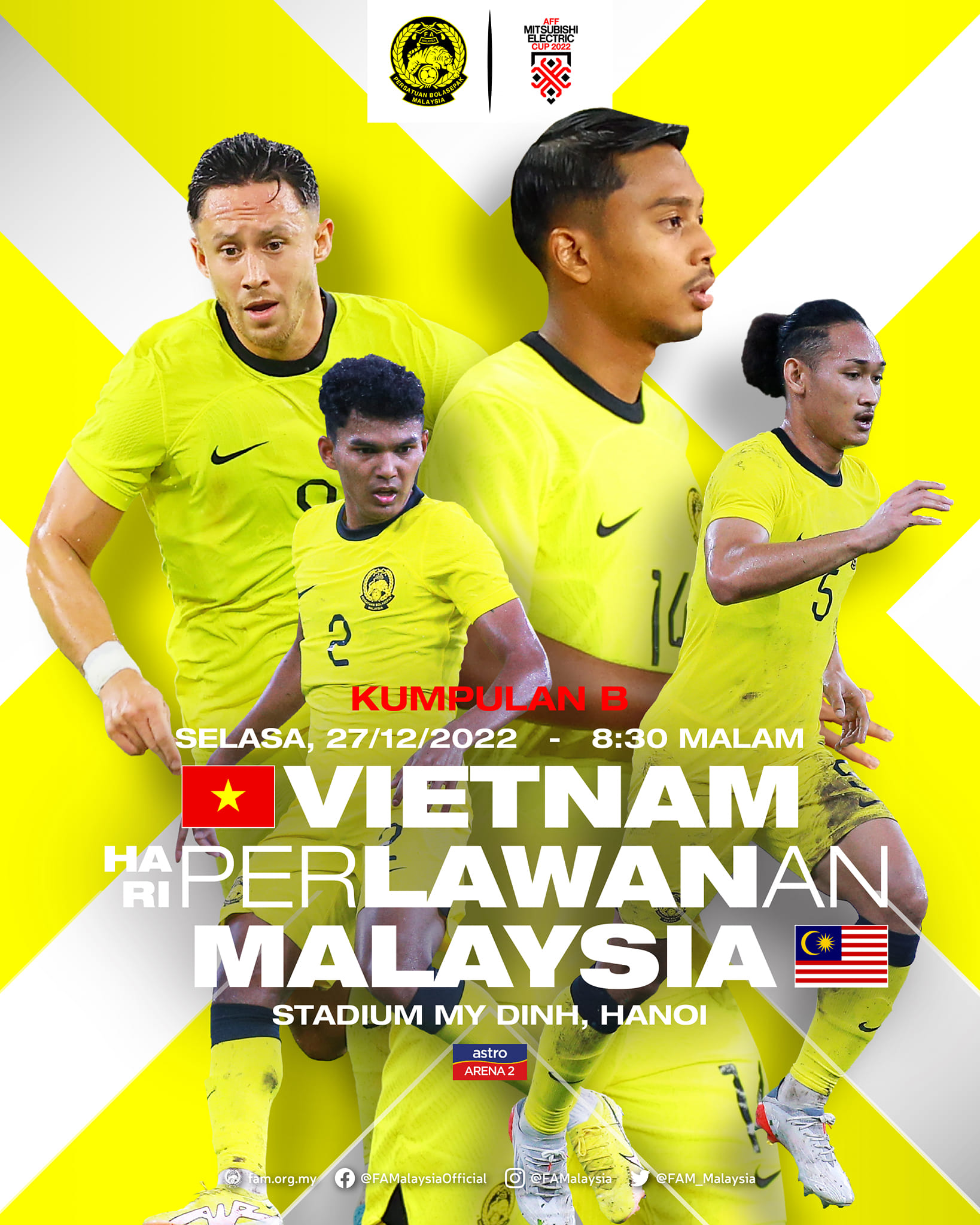 Hình ảnh được đăng tải trên trang Facebook Liên đoàn Bóng đá Malaysia về trận Việt Nam - Malaysia tối 27/12 trong khuôn khổ bảng B, AFF Cup 2022. Ảnh: FB