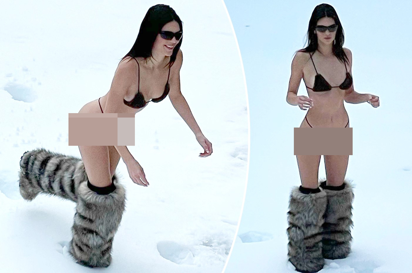 Cư dân mạng nhắc đến những tấm hình diện áo tắm chụp hình dưới tuyết của Kendall Jenner.