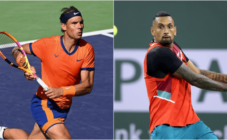 Kyrgios (phải) rút lui khỏi United Cup, bỏ qua cơ hội đấu Nadal (trái)