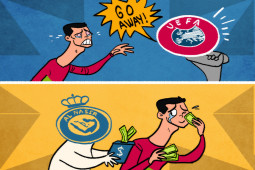 Tranh vui - Ảnh chế: Ronaldo từ bỏ đỉnh cao chạy theo tiếng gọi "kim tiền"