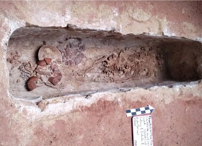 Ngôi mộ cổ được phát hiện ngoại ô thành phố cổ Palenque của người Maya - Ảnh INAH