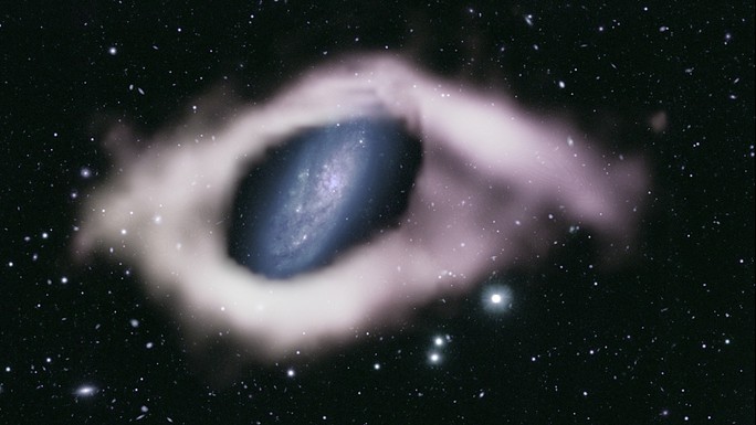 Cấu trúc hình con mắt được xác định là một thiên hà vòng cực - Ảnh: Monthly Notices of the Royal Astronomical Society