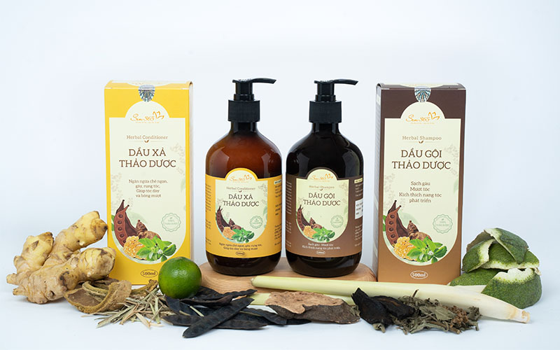 Sản phẩm dầu gội xả thảo dược Sen 365