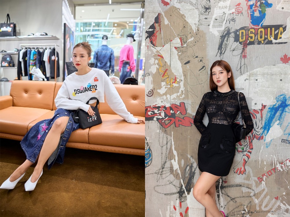 Nếu Salim cá tính và phóng khoáng với áo crop top cùng chân váy cut - out tinh tế thì Á Hậu Huyền My khéo léo khoe đường cong cơ thể nhờ những chiếc đầm ôm body quyến rũ