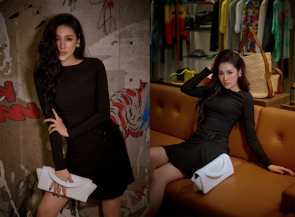 Á Hậu Dương Tú Anh chiếm trọn ánh nhìn nhờ trong phong cách black - on- black quyến rũ của DSQUARED2