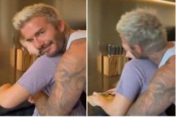 Beckham nhận cả rổ gạch đá với loạt khoảnh khắc âu yếm con gái