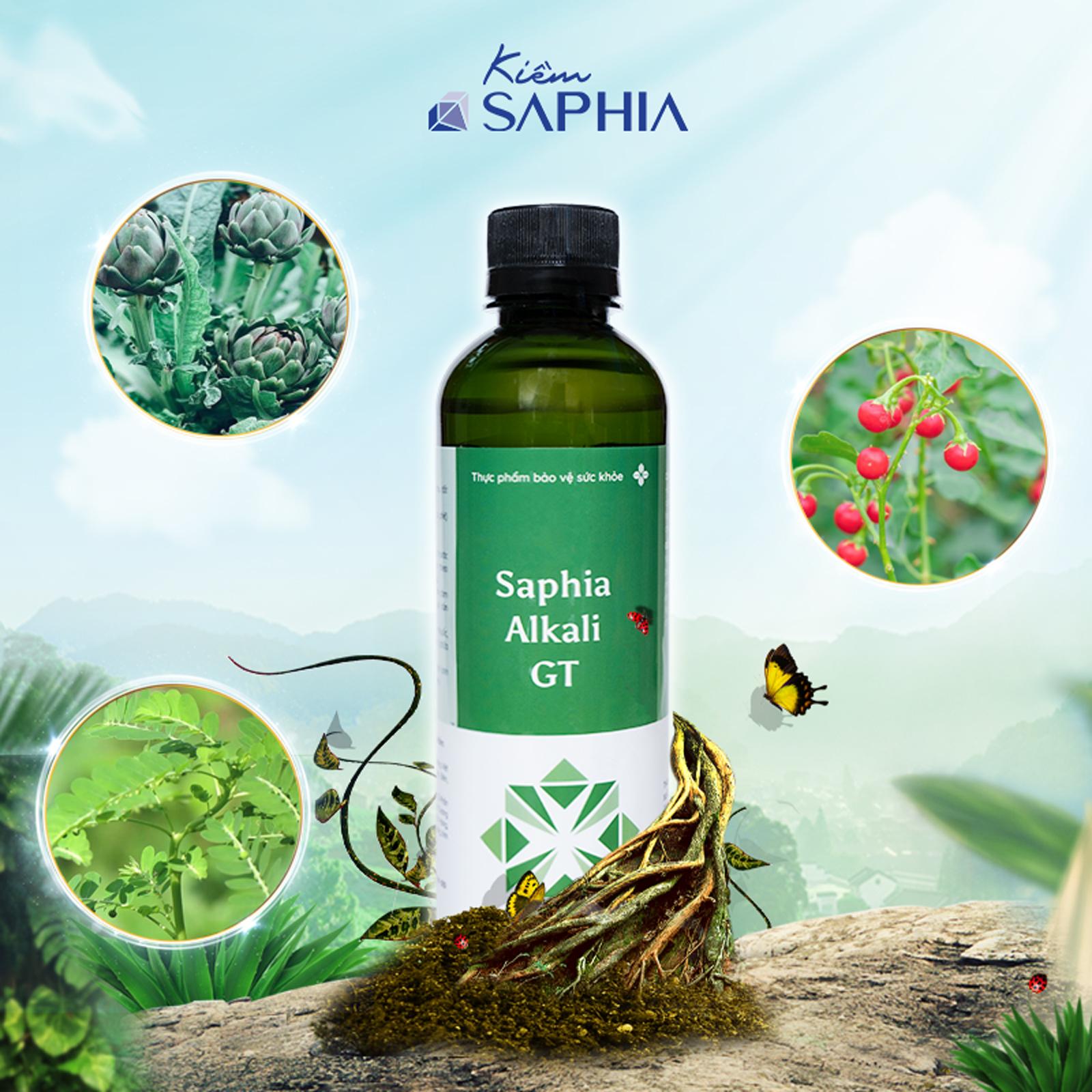 Nước kiềm Saphia Alkali GT chiết xuất từ thảo dược giúp giải độc gan