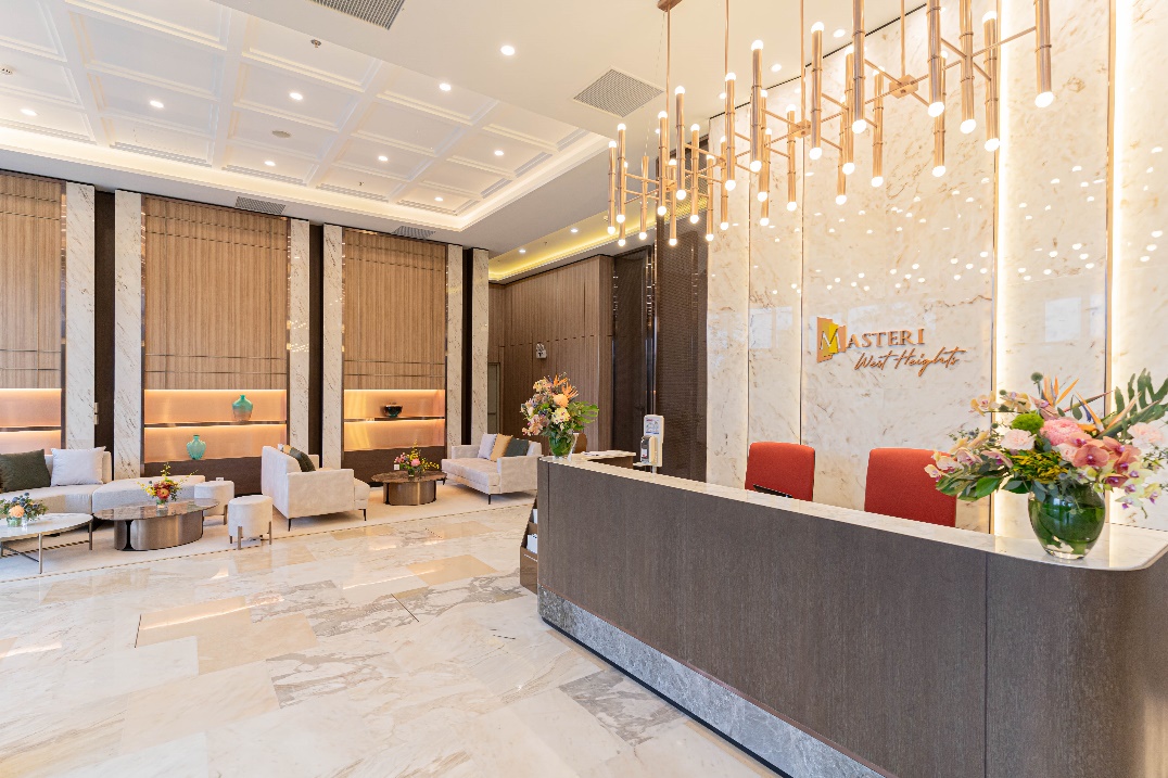 Khu vực sảnh tiếp đón rộng rãi và sang trọng.