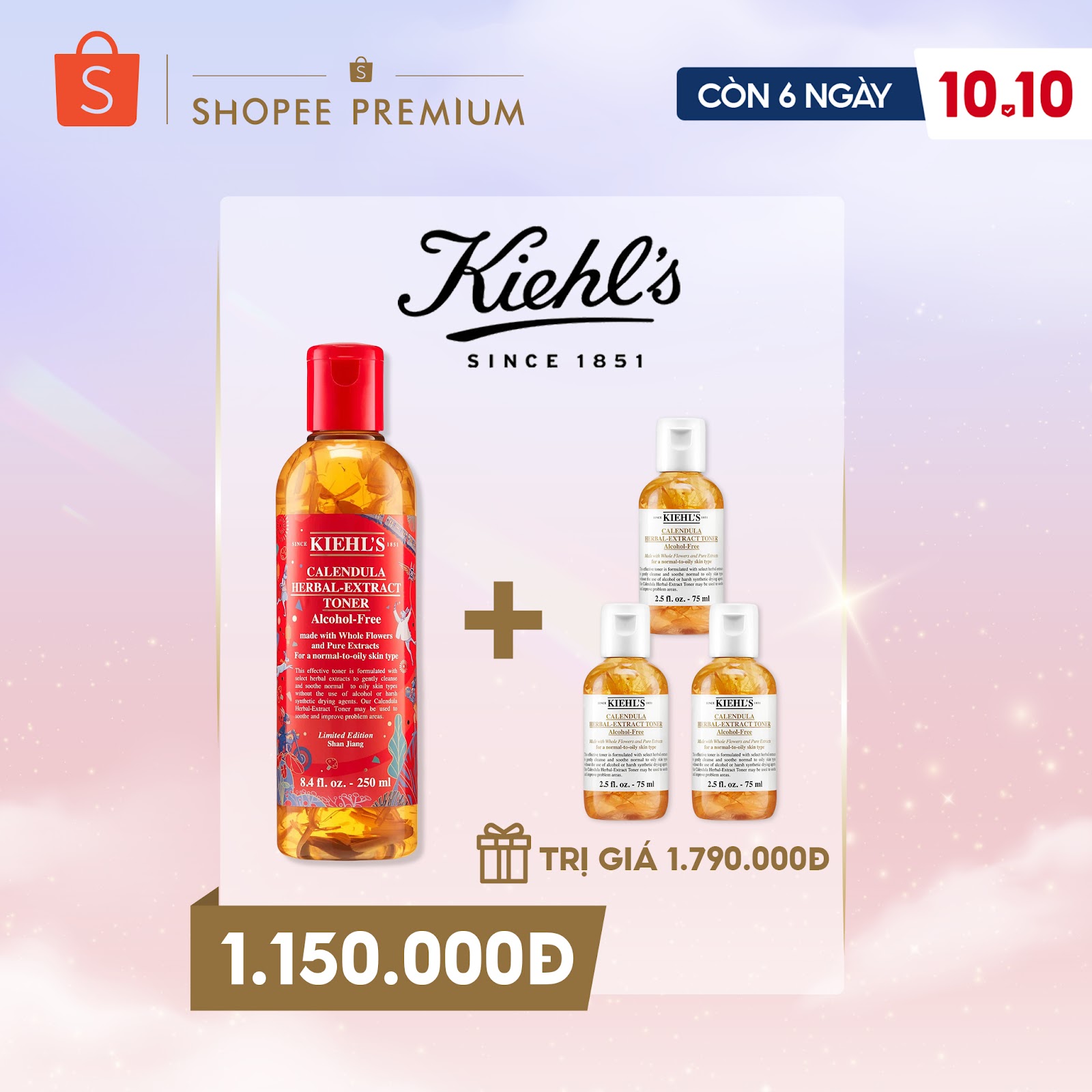 Mua 1 tặng 1 nước cân bằng Kiehl’s trị giá 1.150.000 đồng