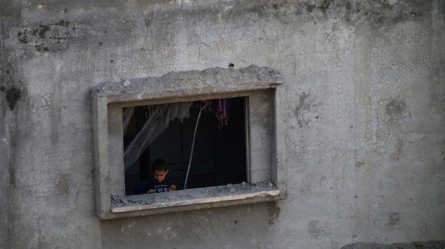 Một ngôi nhà bị hư hại ở thành phố
Gaza. Ảnh: Getty
