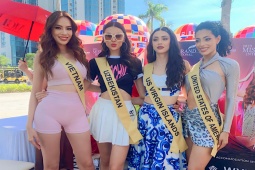 Thời trang - Lê Hoàng Phương diện đồ tập ngắn, khoe chân dài giữa dàn thí sinh