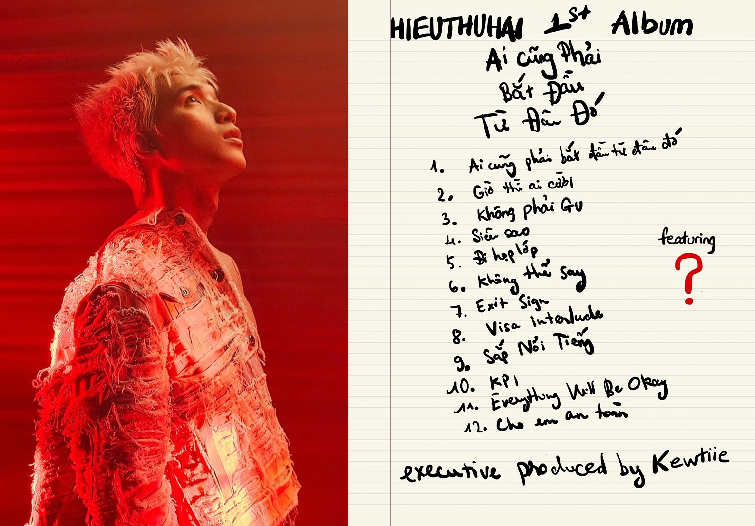 Danh sách các bài hát của HIEUTHUHAI trong album sắp tới