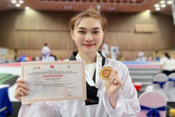Nữ võ sĩ xứ Mường của đoàn thể thao Việt Nam ”gây sốt” tại Asiad 2023 vì quá xinh