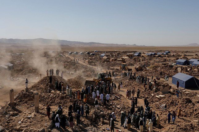 Một phần khu vực Herat tan hoang sau trận động đất hôm 7/10. Ảnh: Reuters