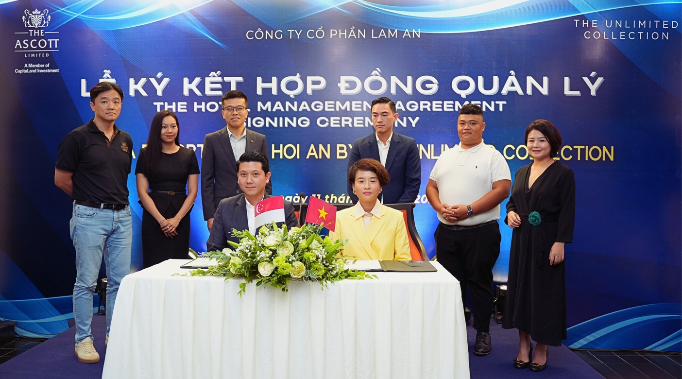 Đại diện Ascott và Lam An ký kết hợp đồng quản lý