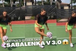 Thể thao - Sabalenka gây sốt với clip tâng bóng ở sân tennis, huyền thoại Ronaldo "béo" vào khen