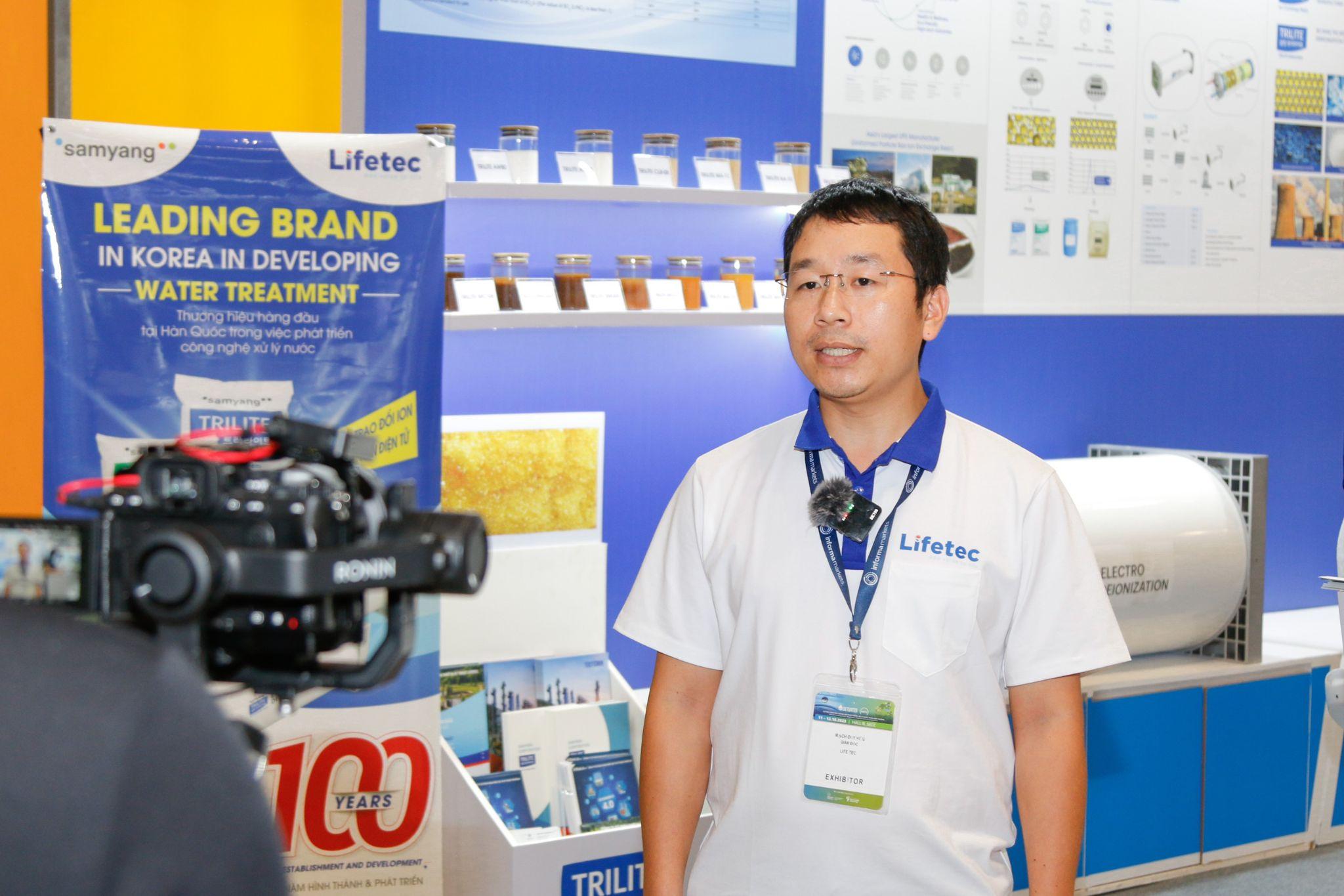 Ông Mạch Duy Hữu - Giám đốc LIFETEC chia sẻ về những định hướng trong tương lai của công ty trong lĩnh vực xử lý nước.