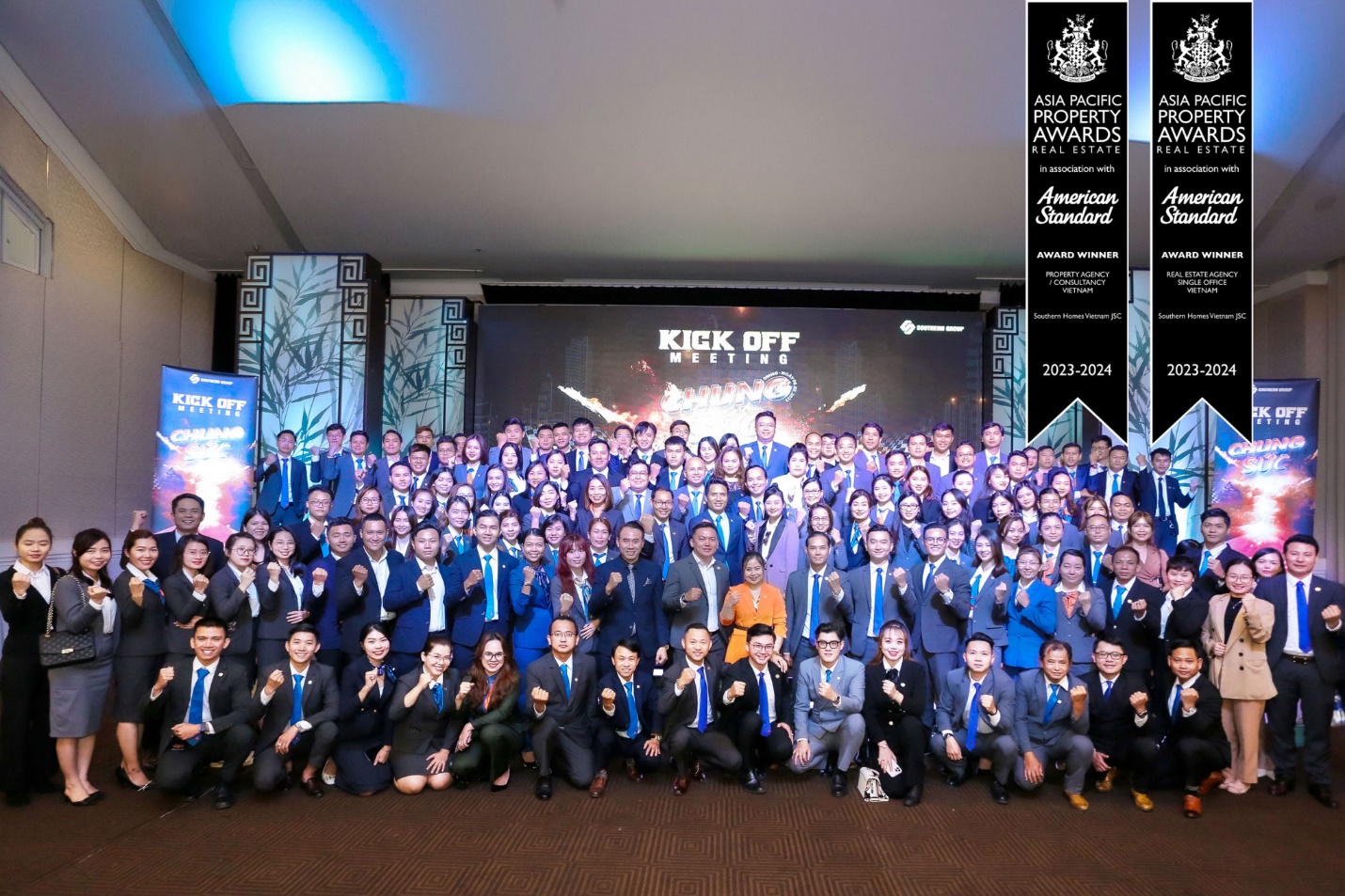 Đội ngũ nhân sự hùng hậu, tâm huyết và giàu kinh nghiệm chuyên môn của Southern Group tại một sự kiện Kick Off dự án mới.