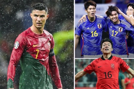 Ronaldo "ghi bàn như máy" bỏ xa Messi, Nhật Bản - Hàn Quốc đại thắng ấn tượng (Clip 1 phút Bóng đá 24H)