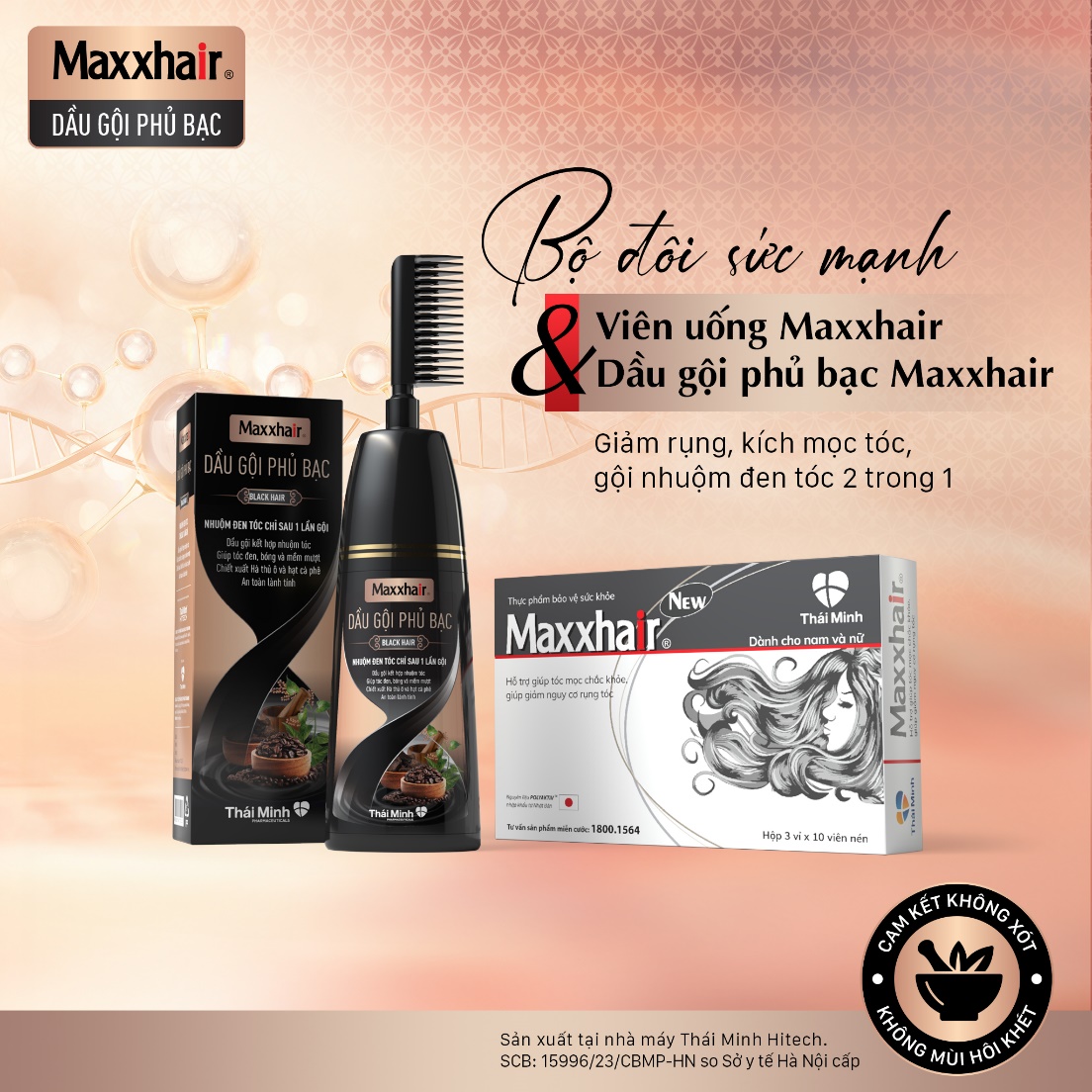 Bộ đôi hoàn hảo cho người bị rụng tóc, bạc tóc