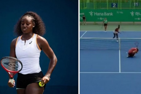 Cú sốc tennis: Đối thủ "đầu hàng", nữ tay vợt vẫn nhắm đánh vào người