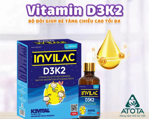 D3 và K2 là bội đôi không thể thiếu giúp con hấp thu tối đa canxi