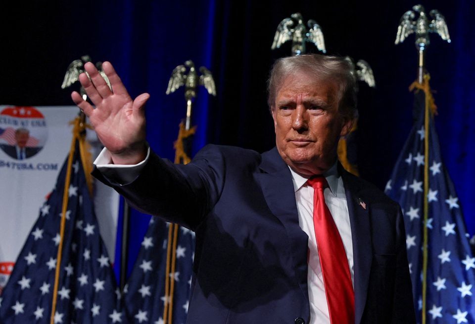Ông Trump hiện là ứng viên hàng đầu của đảng Cộng hòa trong cuộc đua tới chiếc ghế Tổng thống Mỹ 2024. Ảnh: Reuters