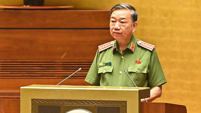 Đại tướng Tô Lâm, Bộ trưởng Bộ Công an, trong một lần phát biểu tại Quốc hội