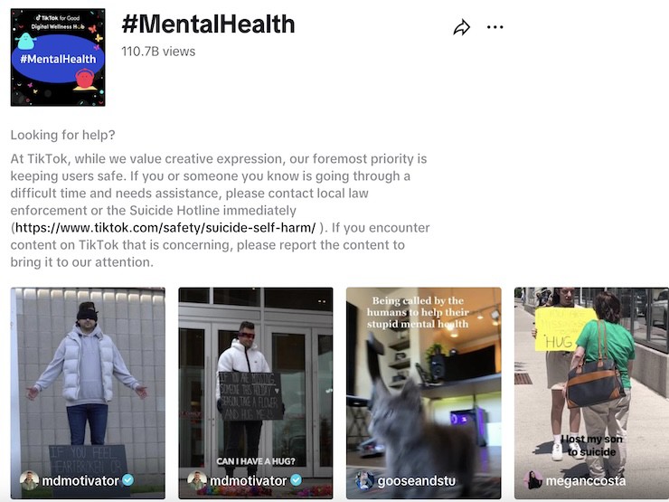 Các video gắn hashtag&nbsp;#MentalHealthAwareness đã thu hút hơn 100 tỷ lượt xem.