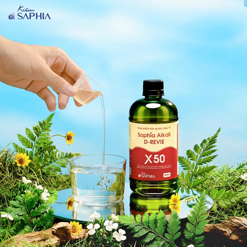 Saphia Alkali D-Revie X50 chiết suất từ thảo dược bằng công nghệ hoạt hóa phân tử, dễ sử dụng và lành tính