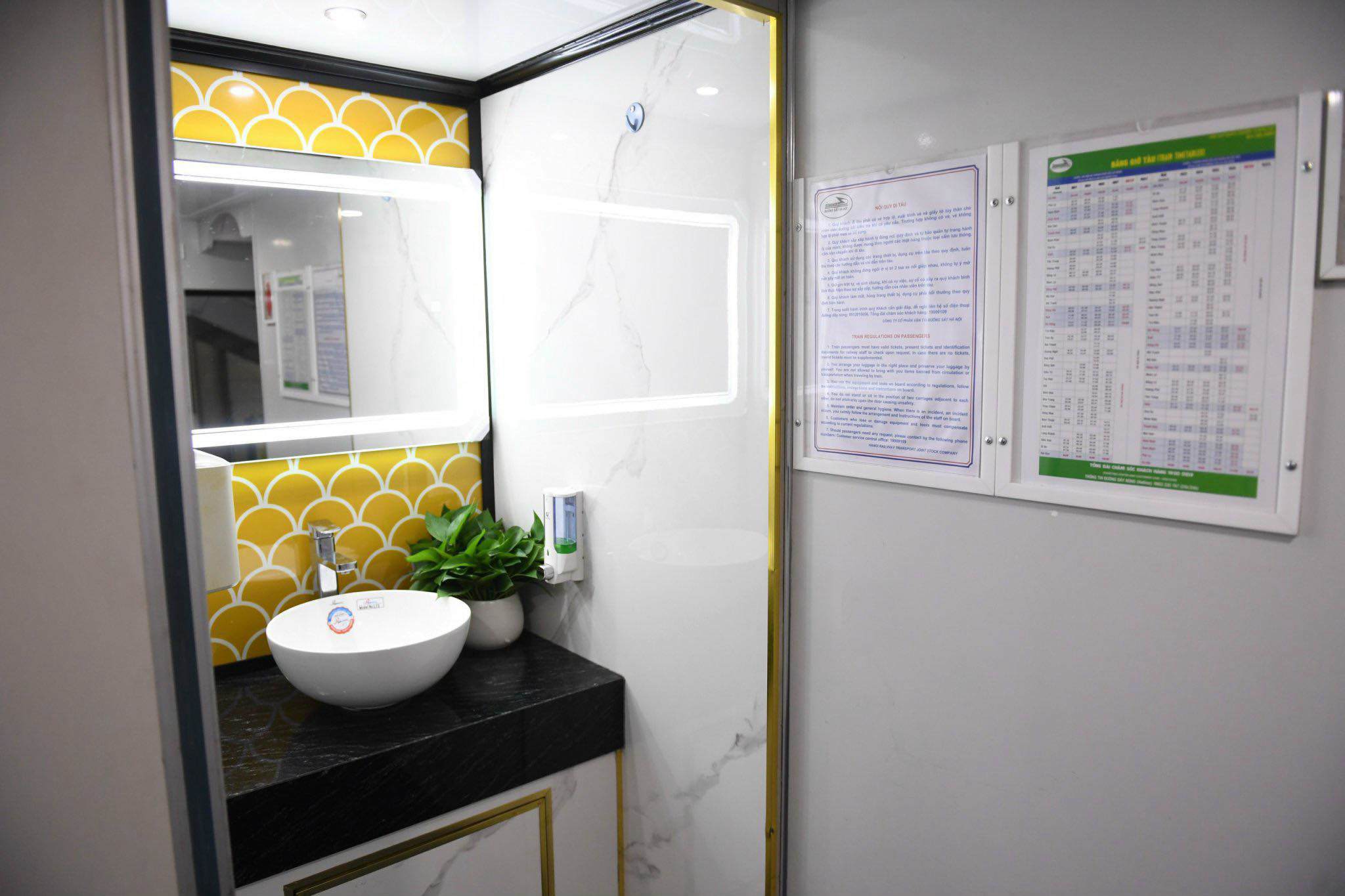 Khu vực rửa tay cũng được nâng cấp lại.