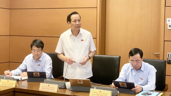 Bộ trưởng Bộ LĐ-TB-XH Đào Ngọc Dung phát biểu thảo luận tổ sáng 24-10. Ảnh: Ngọc Thắng.