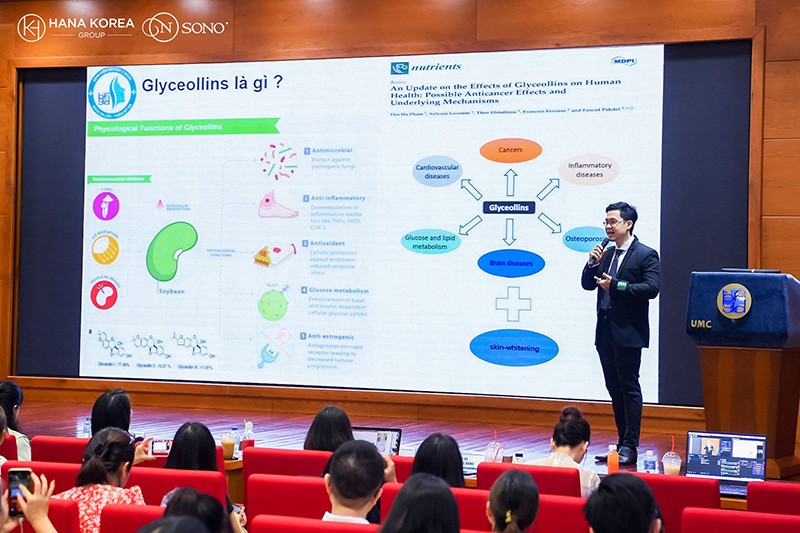 ThS BS. Tạ Quốc Hưng: Khoa Da liễu - Thẩm mỹ Da, Bệnh viện Đại học Y Dược TPHCM chia sẻ về ưu điểm của hoạt chất Glyceollins trong điều trị nám da.