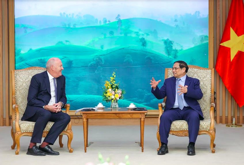 Thủ tướng Phạm Minh Chính hoan nghênh Tập đoàn John Swire&amp;Sons đã liên tiếp mở rộng hoạt động đầu tư, kinh doanh tại Việt Nam trong nhiều lĩnh vực quan trọng. Ảnh: VGP/Nhật Bắc