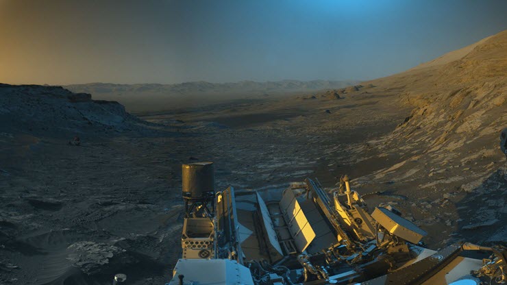 Một khung cảnh trên sao Hỏa mà tàu thám hiểm Curiosity chụp được.