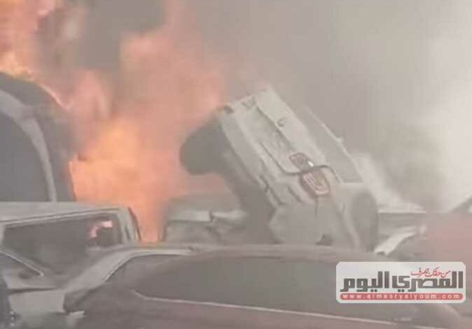 Hiện trường vụ tai nạn liên hoàn ở Ai Cập ngày 28-10. Ảnh: Egypt Independent