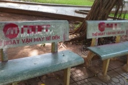 Tin tức trong ngày - 99 ghế đá bị sơn quảng cáo cá cược: Phát hiện 2 nam thanh niên bịt mặt