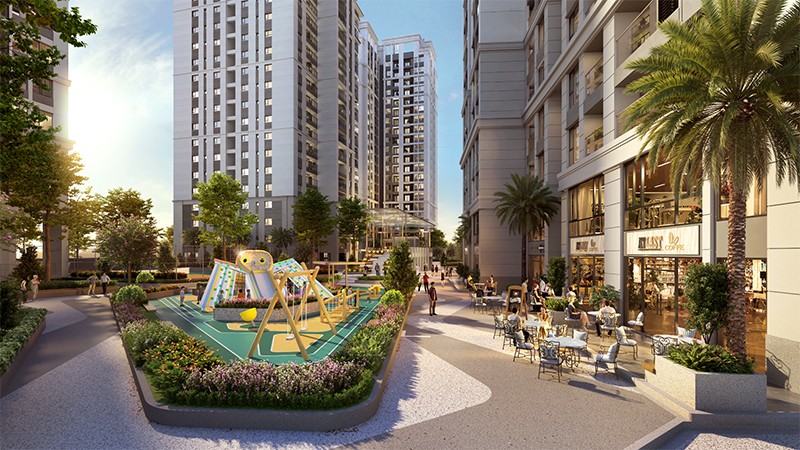 Tại Gem Park, cạnh khu vui chơi của con là khu vực cafe thư giãn của bố mẹ