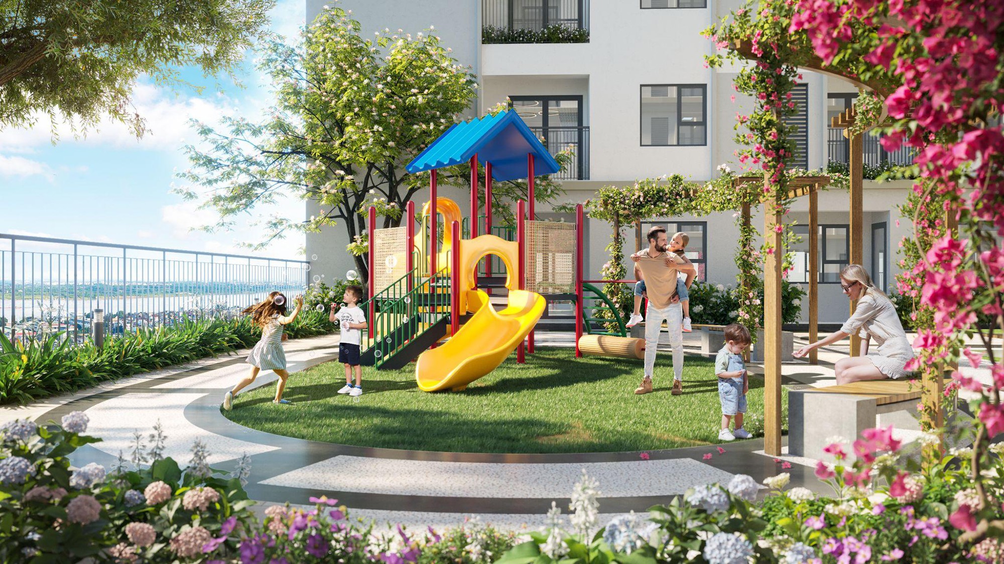 Không gian xanh tại dự án được bố trí hài hoà