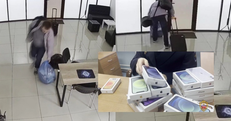 Người đàn ông lấy trộm 53 chiếc iPhonemới toanh và 53.000 rúp (570 USD) từ sổ đăng ký rồi bước ra khỏi cửa trước. Ảnh: OC.