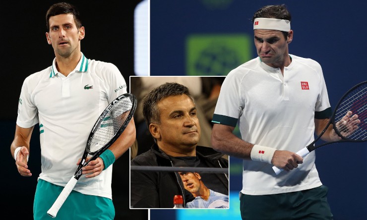 Bố Djokovic (giữa) cho rằng Federer (phải) không phải "người đàn ông tốt"