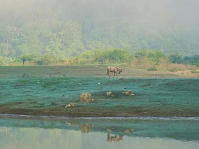 Du lịch - Thức dậy ở núi Mắt Thần, du khách chiêm ngưỡng làn sương là là trên mặt nước