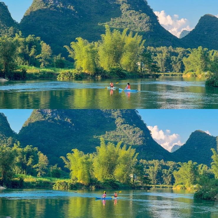 Cảnh núi non tuyệt đẹp như bức tranh “thủy mặc”.