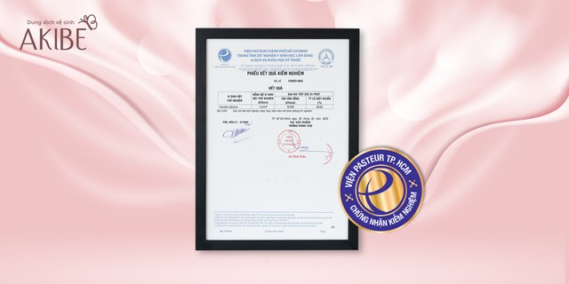 Akibe được viện Pasteur chứng nhận khả năng hỗ trợ diệt 99% nấm Candida trong 1 phút