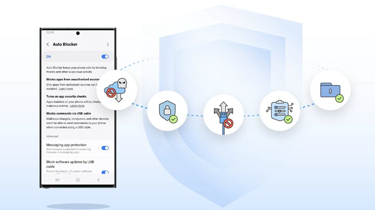 Tính năng bảo mật bổ sung Auto Blocker của Samsung.