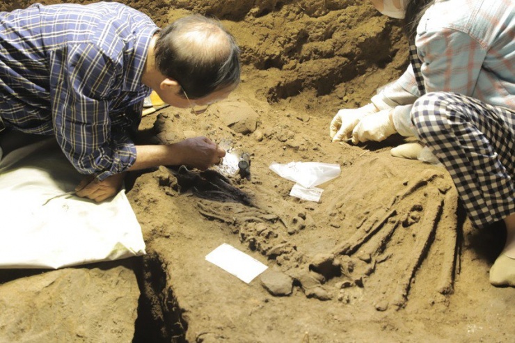 Chùm ảnh di cốt người niên đại 10.000 năm vừa được khai quật ở Hà Nam - 1